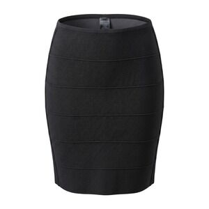 Calvin Klein Black Bandage Bodycon Skirt Petite Small PS Y2K Ribbed Knit